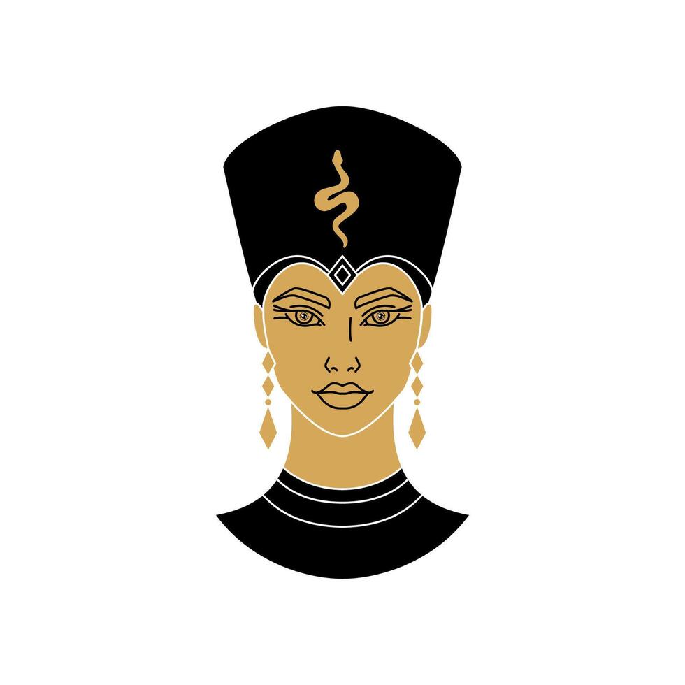 Cleopatra queen of Egypt.Line art style illustration. vector