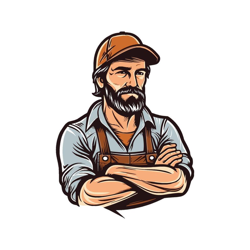 Modern mascot cartoon character of carpenter vector