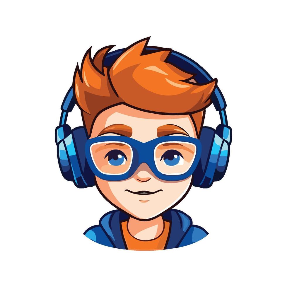 head of gaming boy for logo designing vector