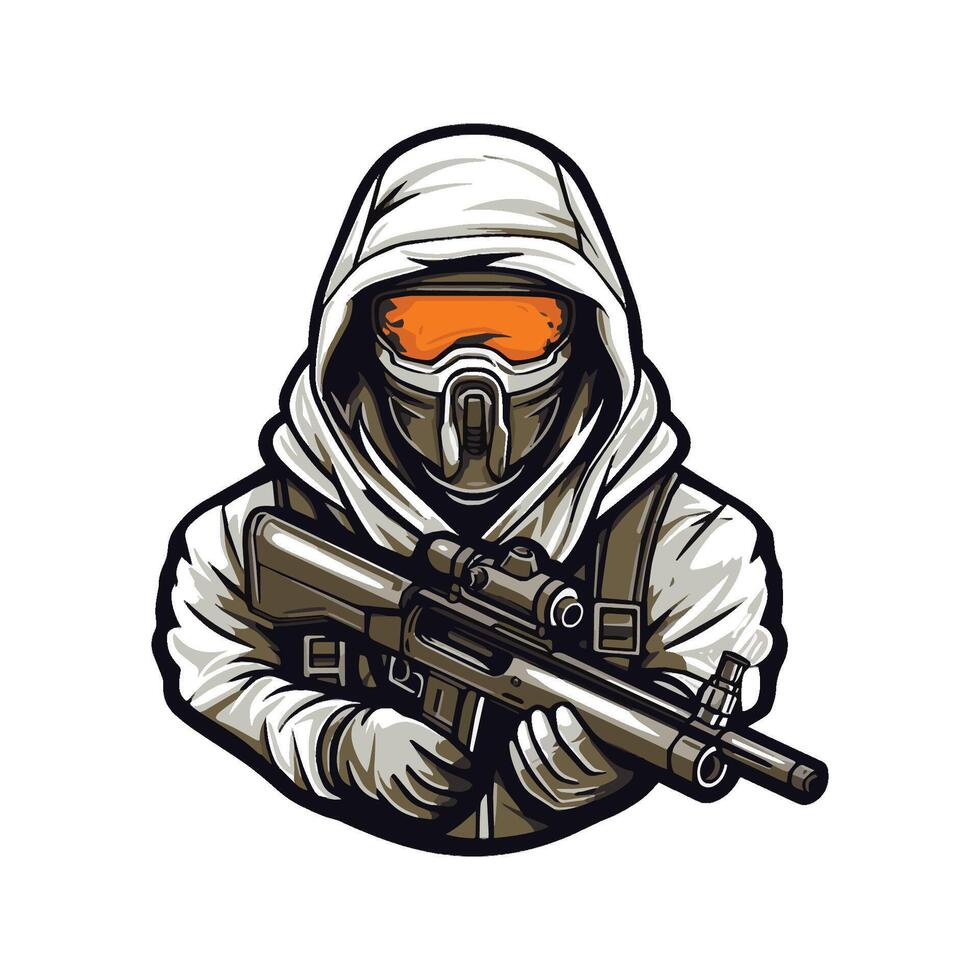 Modern sniper for mascot character vector