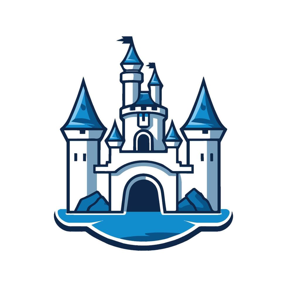 modern icon of castle illustration vector