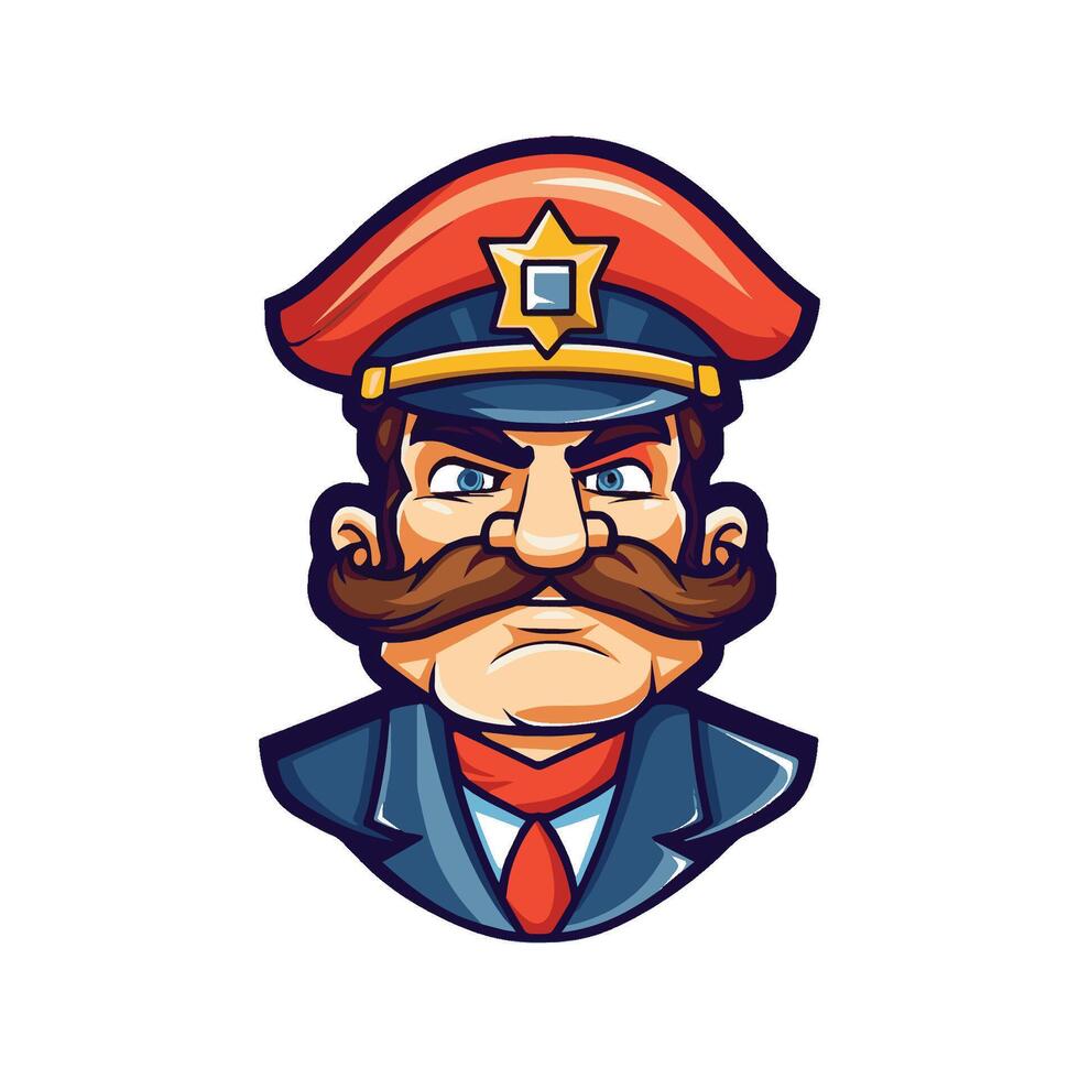 head of pirate captain character for mascot logo design vector