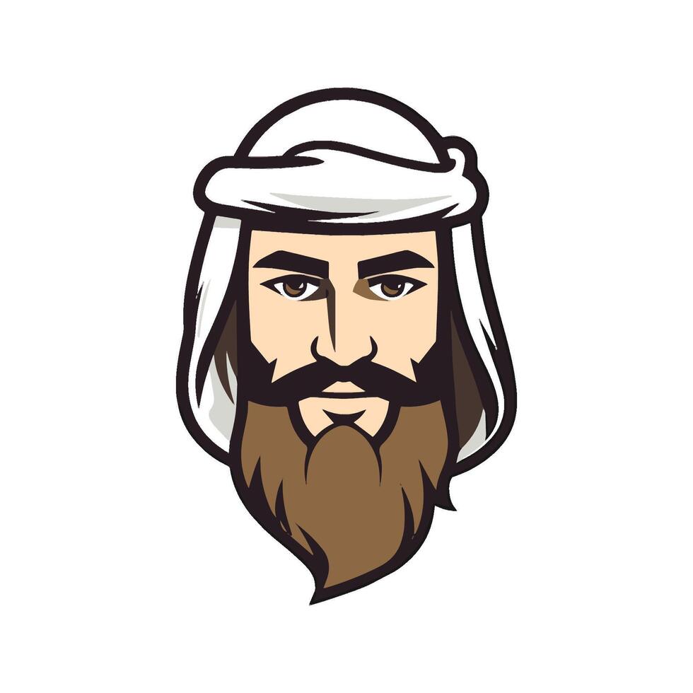 head illustration of arabian men vector