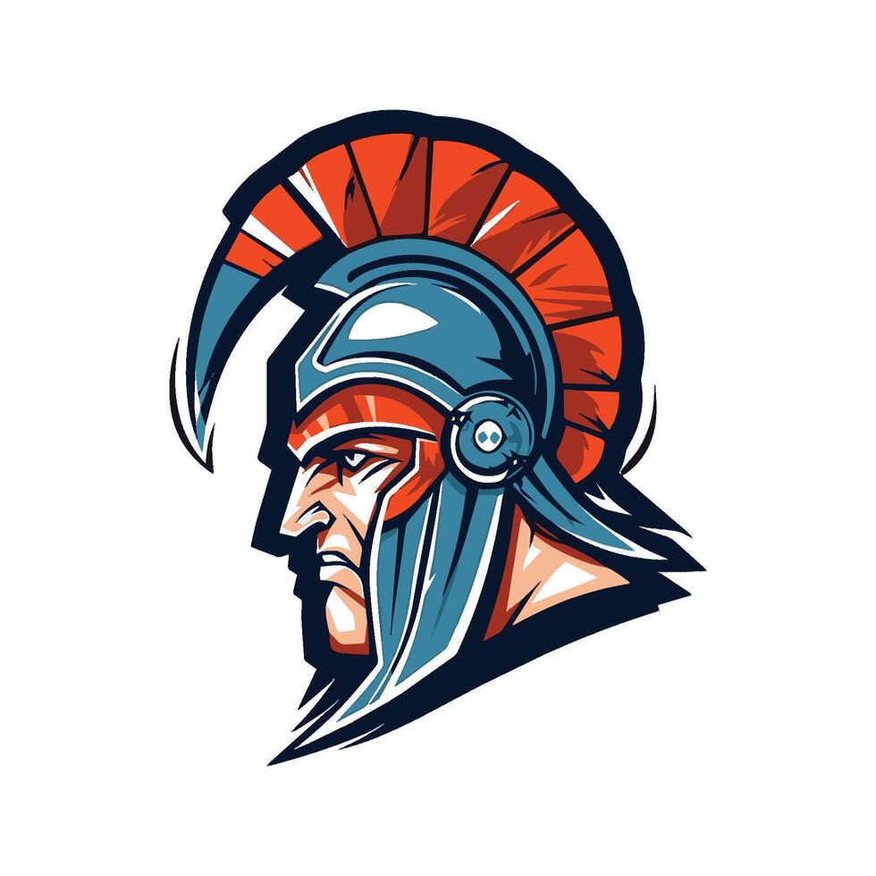 Dynamic Spartan Warrior Head Art Fierce, Powerful, and Inspiring vector