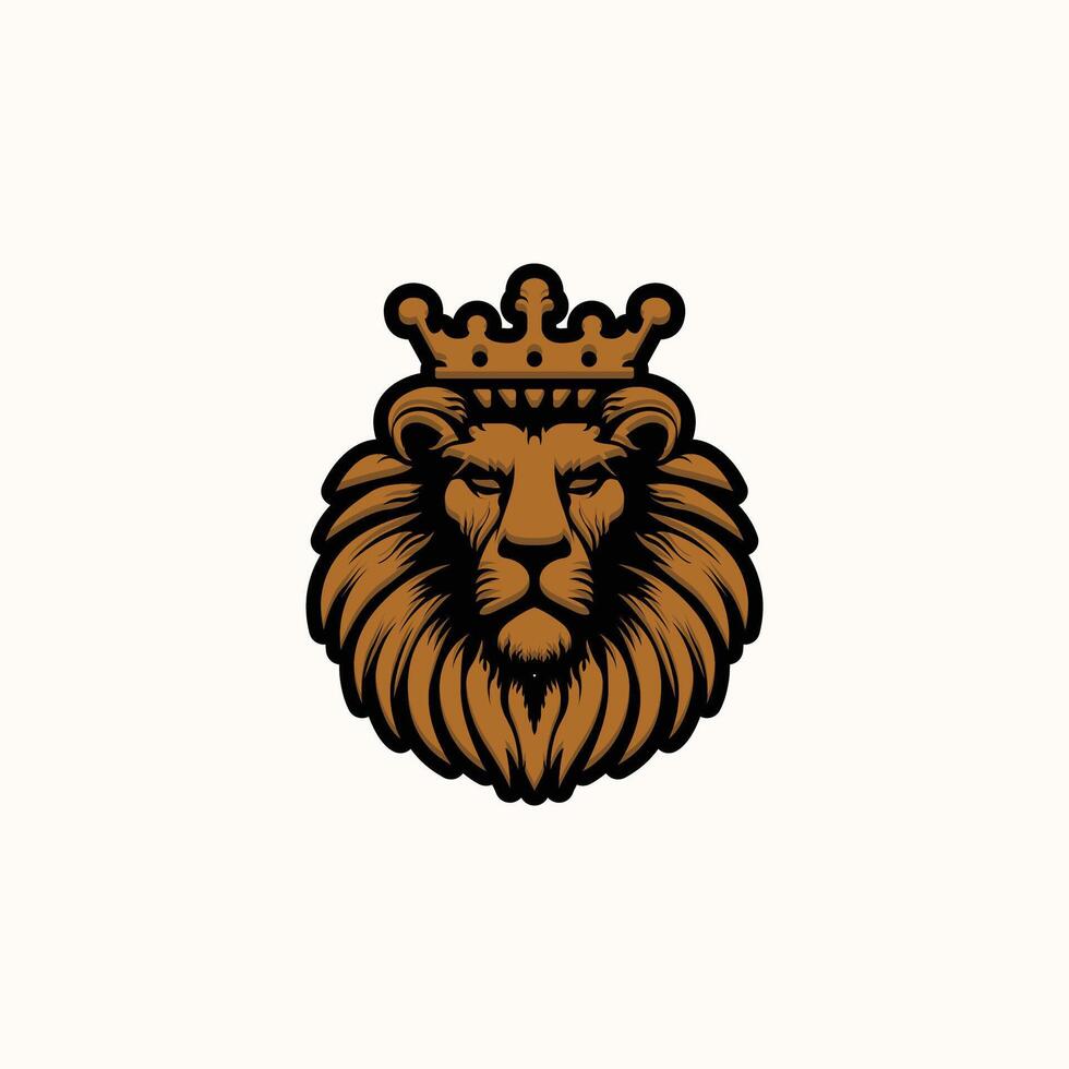 Animal face Lion with crown vector