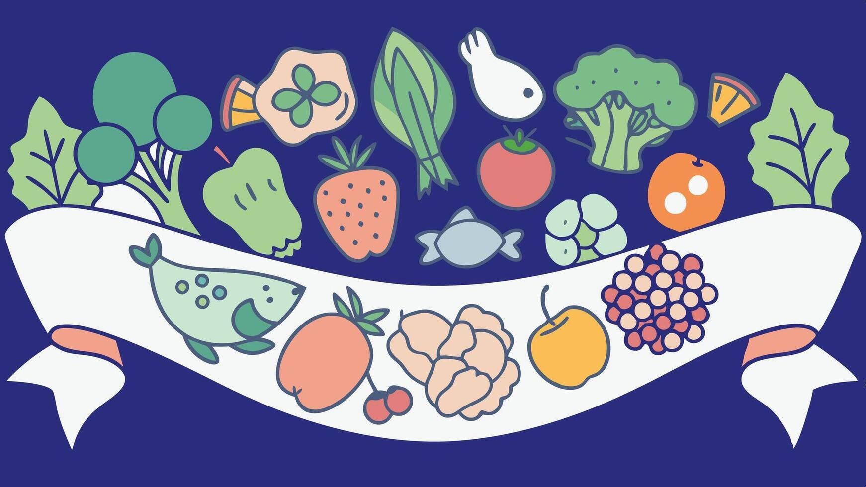 Colorful Food Banner vector