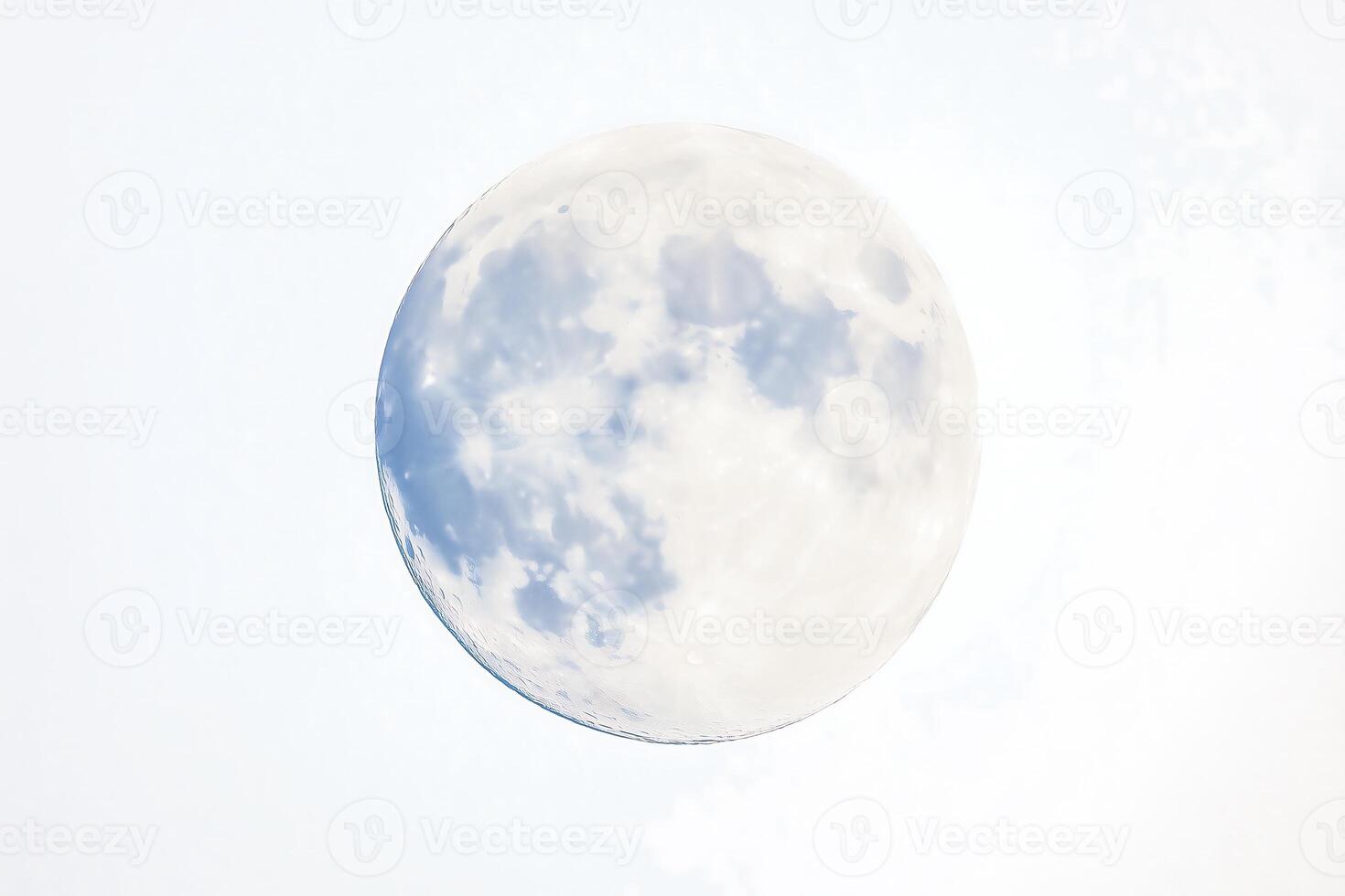 Full moon isolated on white background. Clipping path. photo