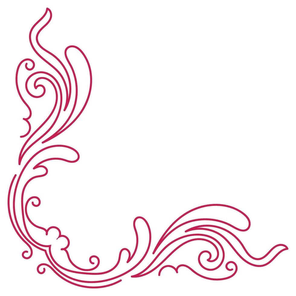 red vintage corner lines For classic decoration, vintage frame. vector