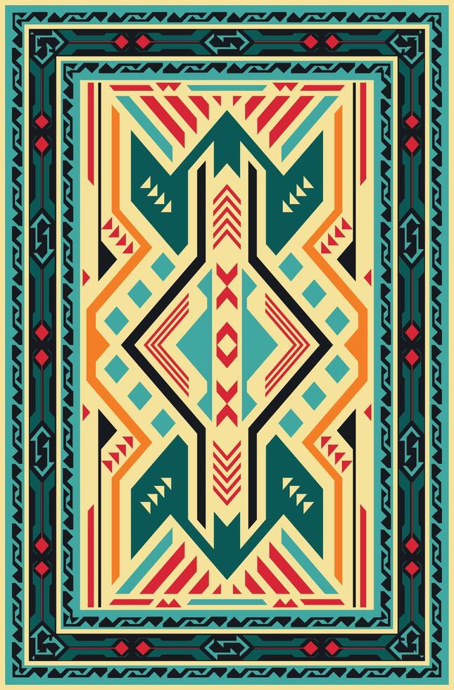 geometric pattern rug Modern room decorating rugs colorful patterned carpet vector