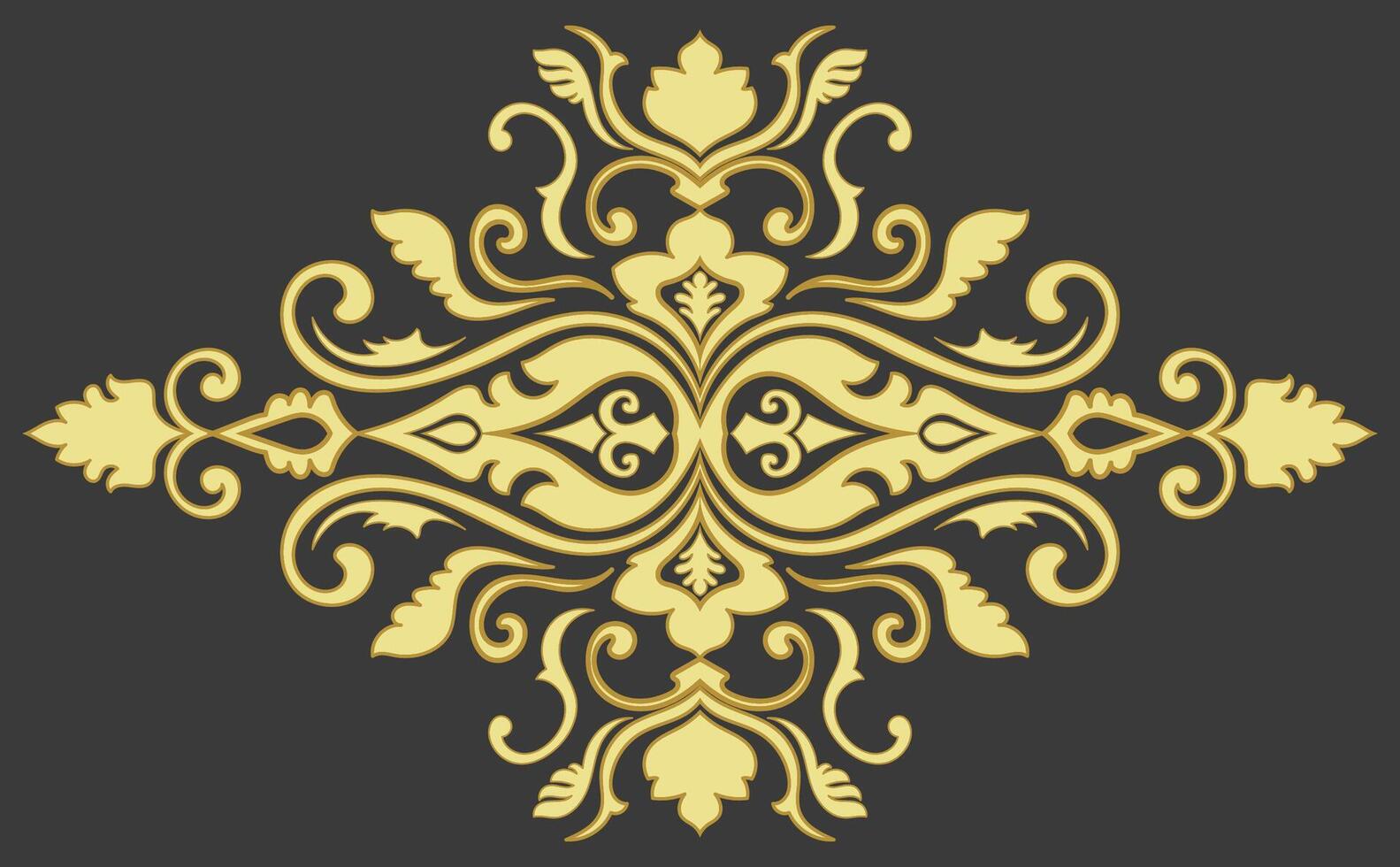 Golden graphic element, abstract vintage pattern fabric pattern components vector