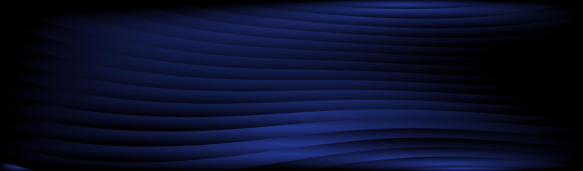 Abstract dark blue wavy background with 3d effect. vector