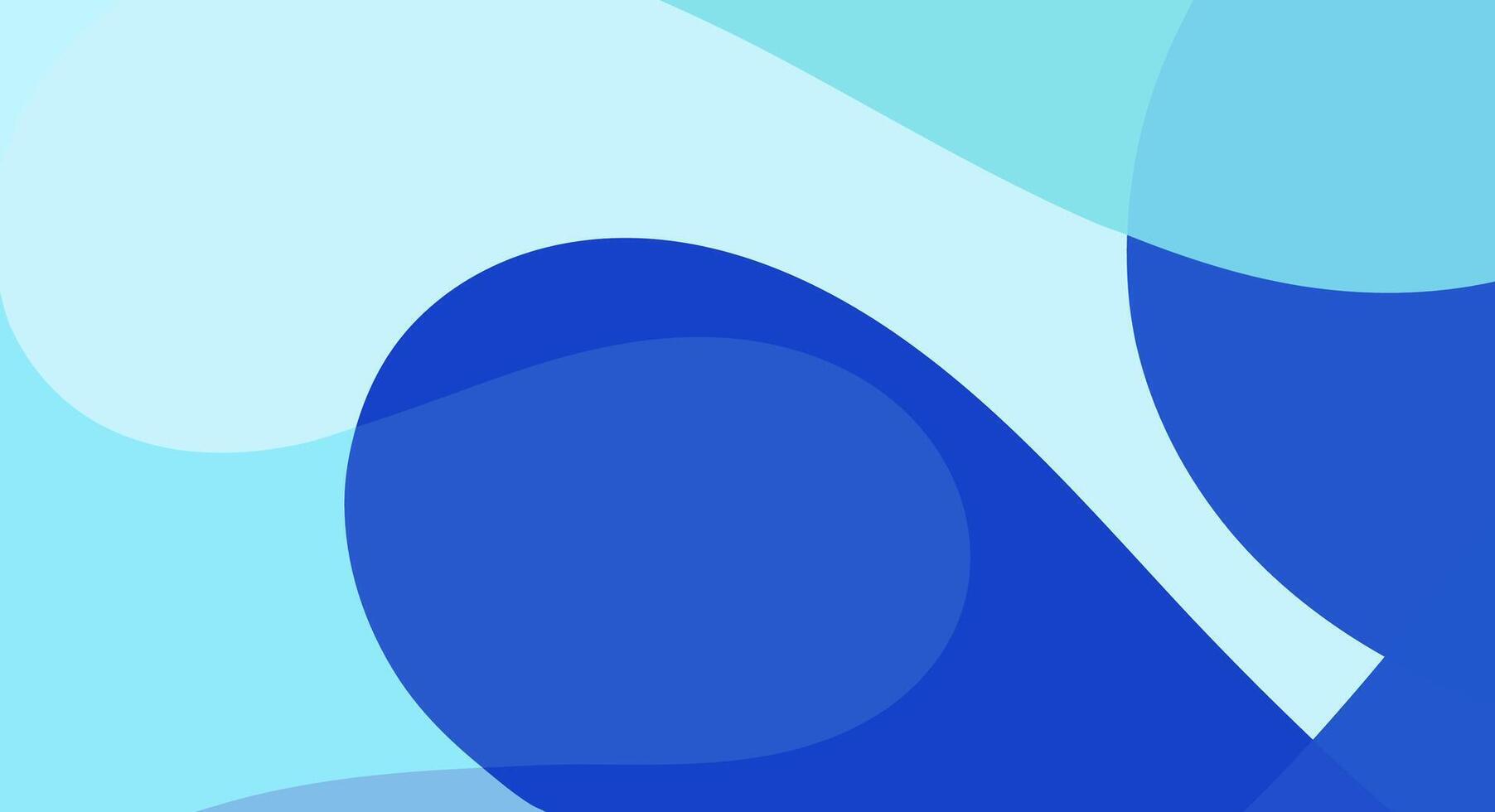 Abstract blue and light blue background with smooth curves. vector