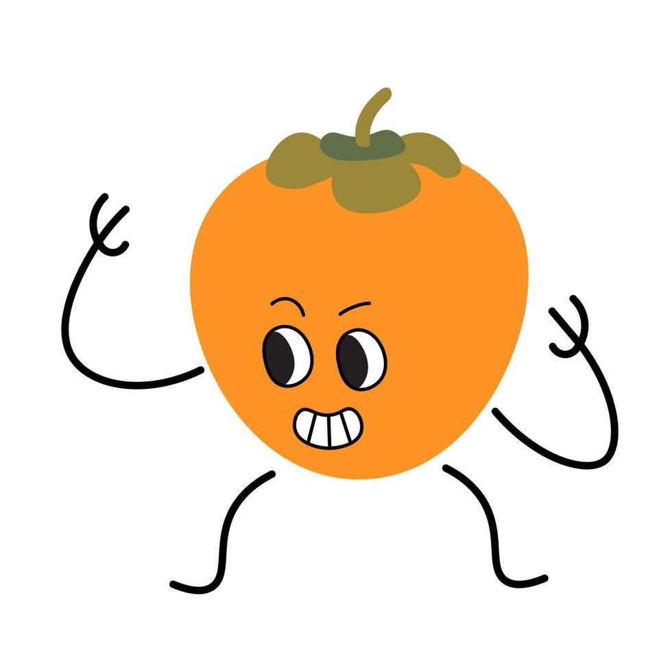 persimmon doodle character vector