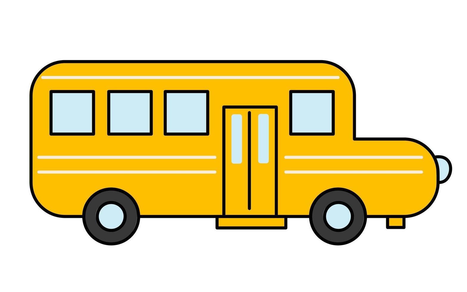 yellow school bus icon vector