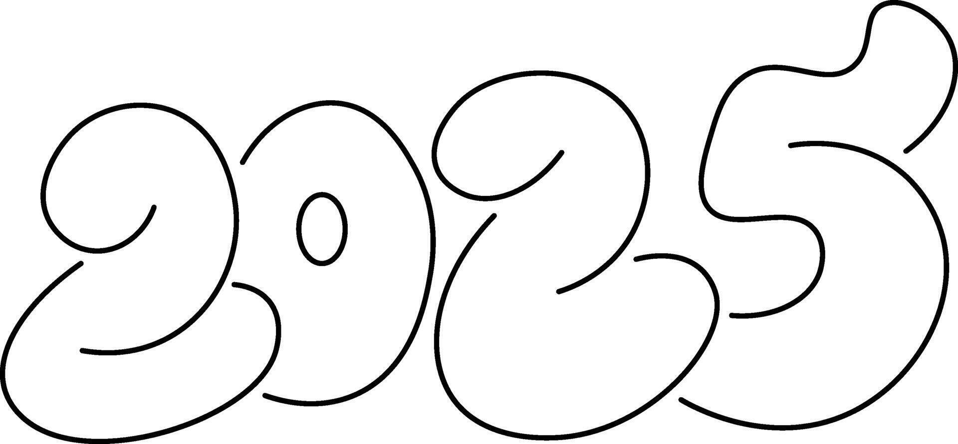 new year number 2025 vector
