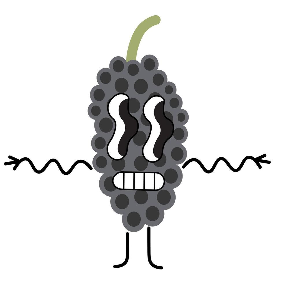 mulberry doodle character vector