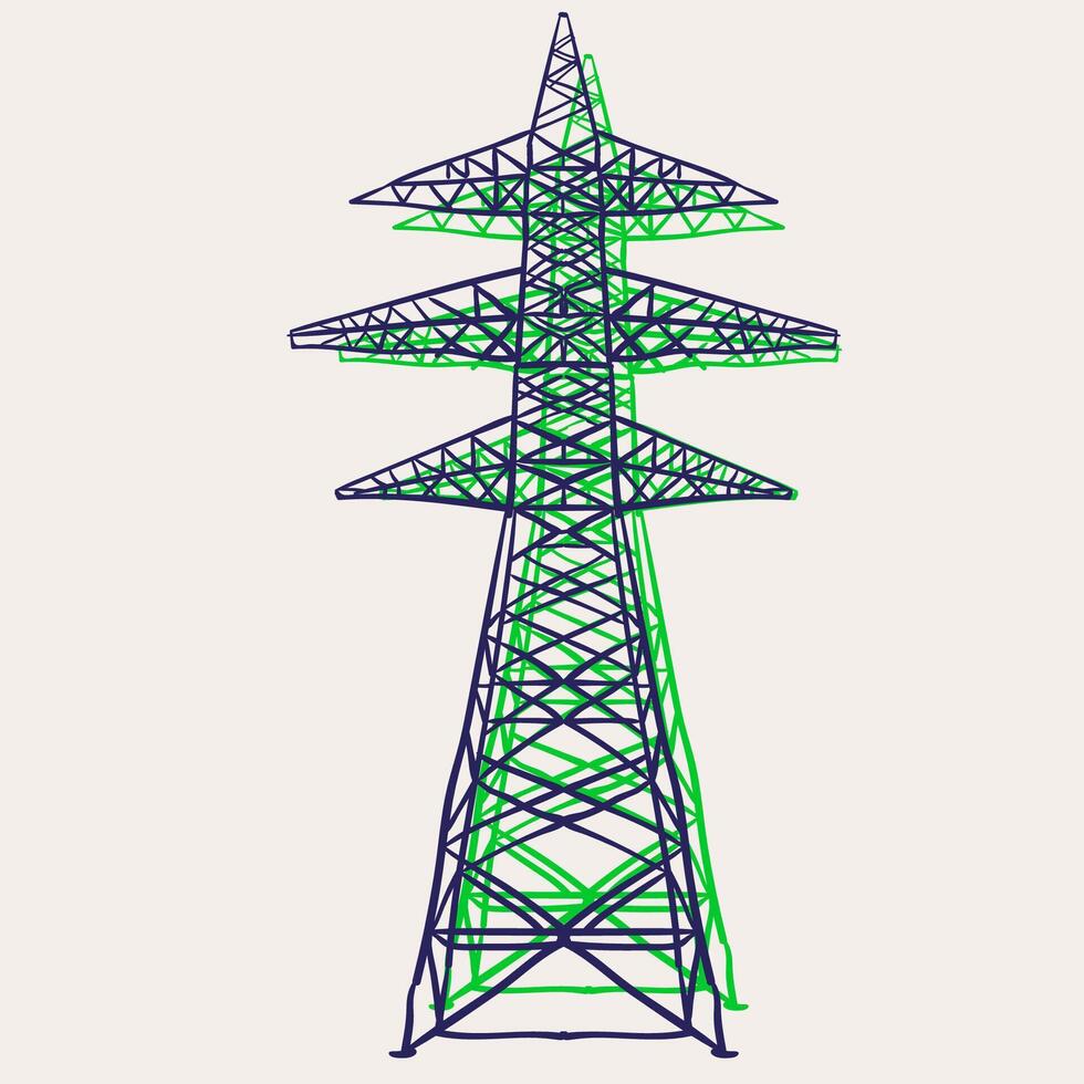 simple doodle energy tower vector