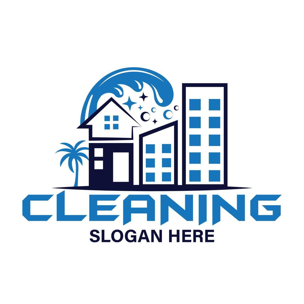 professional cleaning service power or pressure washing logo design vector