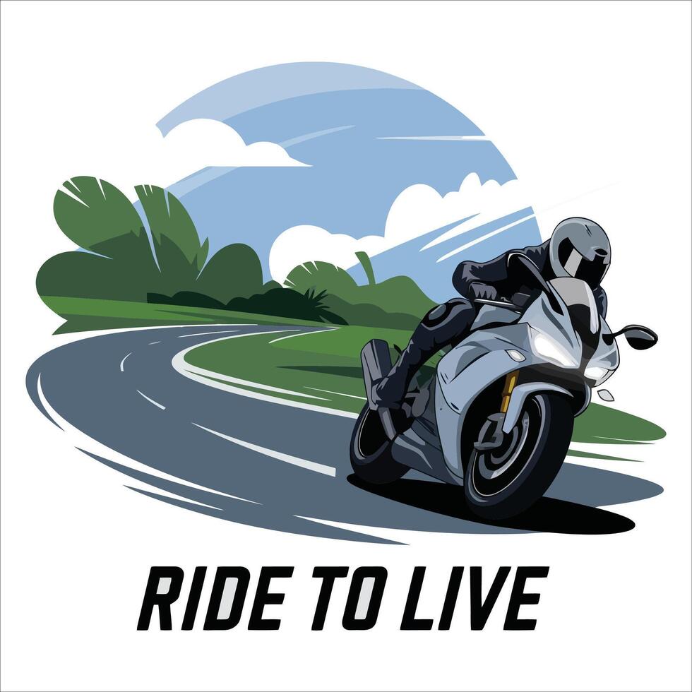Speed and Freedom, Ride to Live. vector