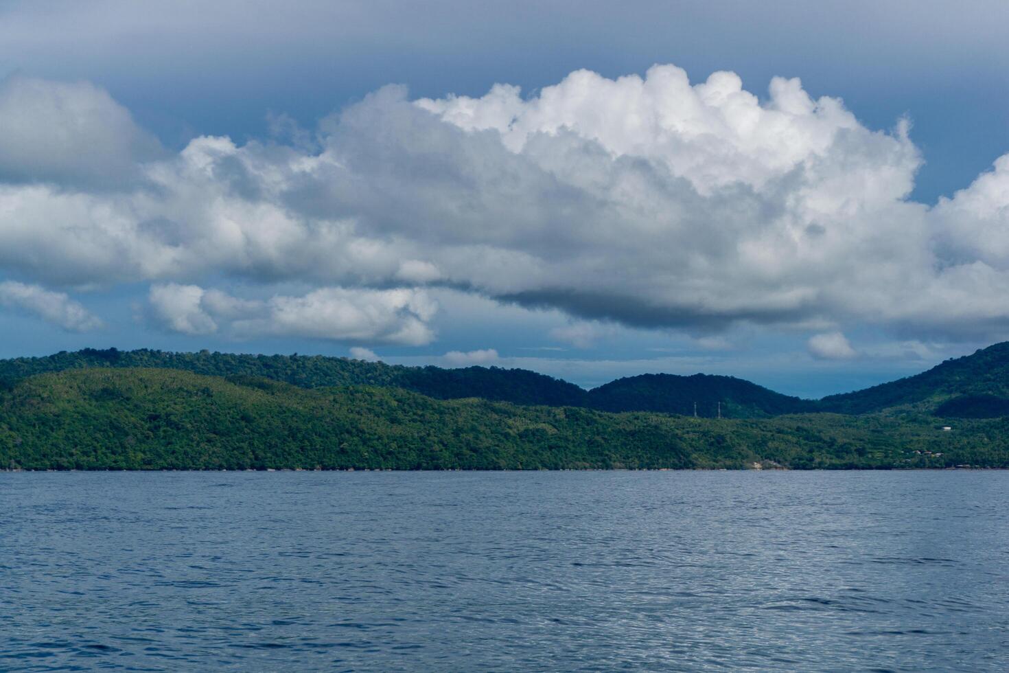 Landscape of Weh island and Rubiah island. Beautiful landcape of Sabang Island in Sumatera Indonesia. Island view from the boat. photo