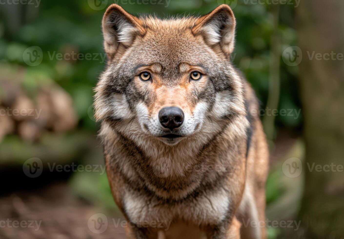 Captivating portrait of a majestic wolf photo
