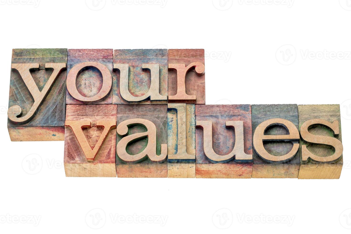 your values word abstract photo