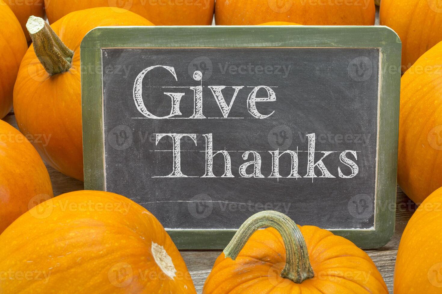 give thanks phrase on balckboard photo