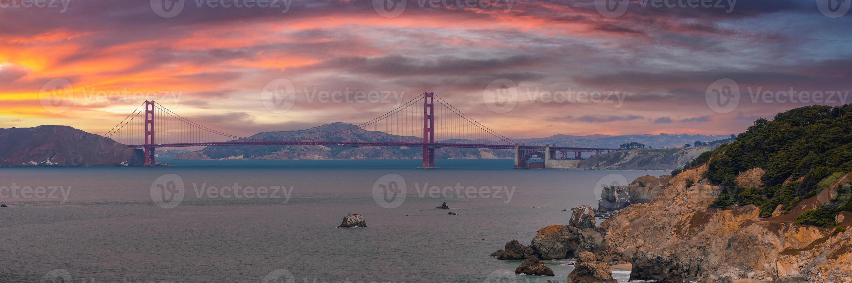 Golden Gate Bridge Spanning San Francisco Bay with Marin Hills photo