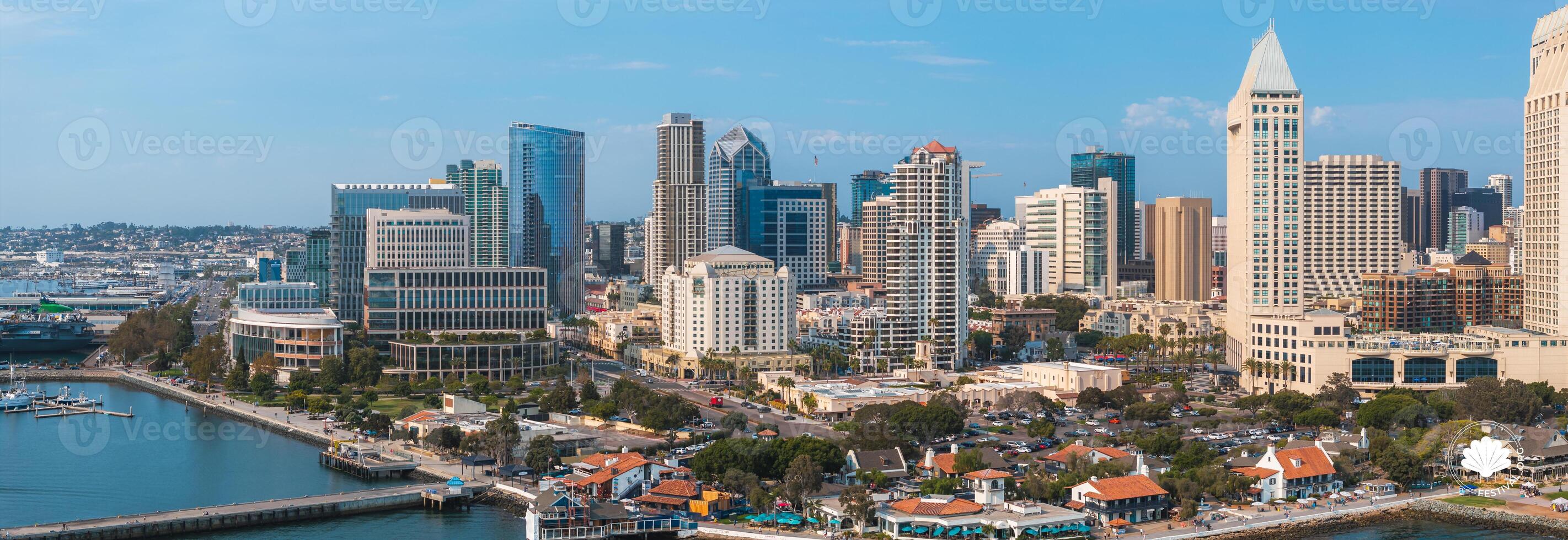 Aerial View of Downtown San Diego Featuring One America Plaza photo