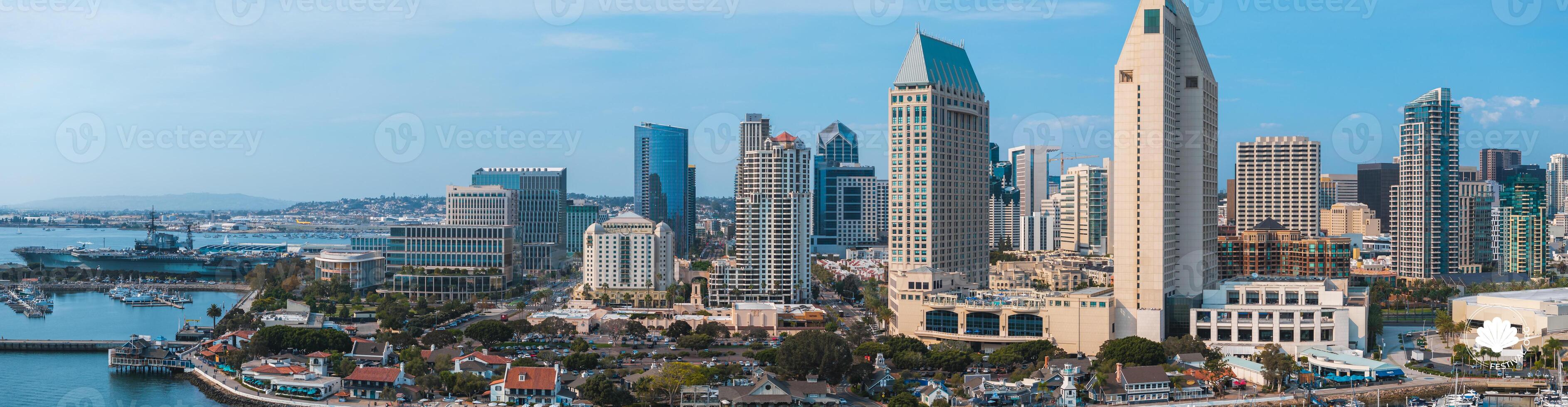 Aerial View of Downtown San Diego with Manchester Grand Hyatt photo