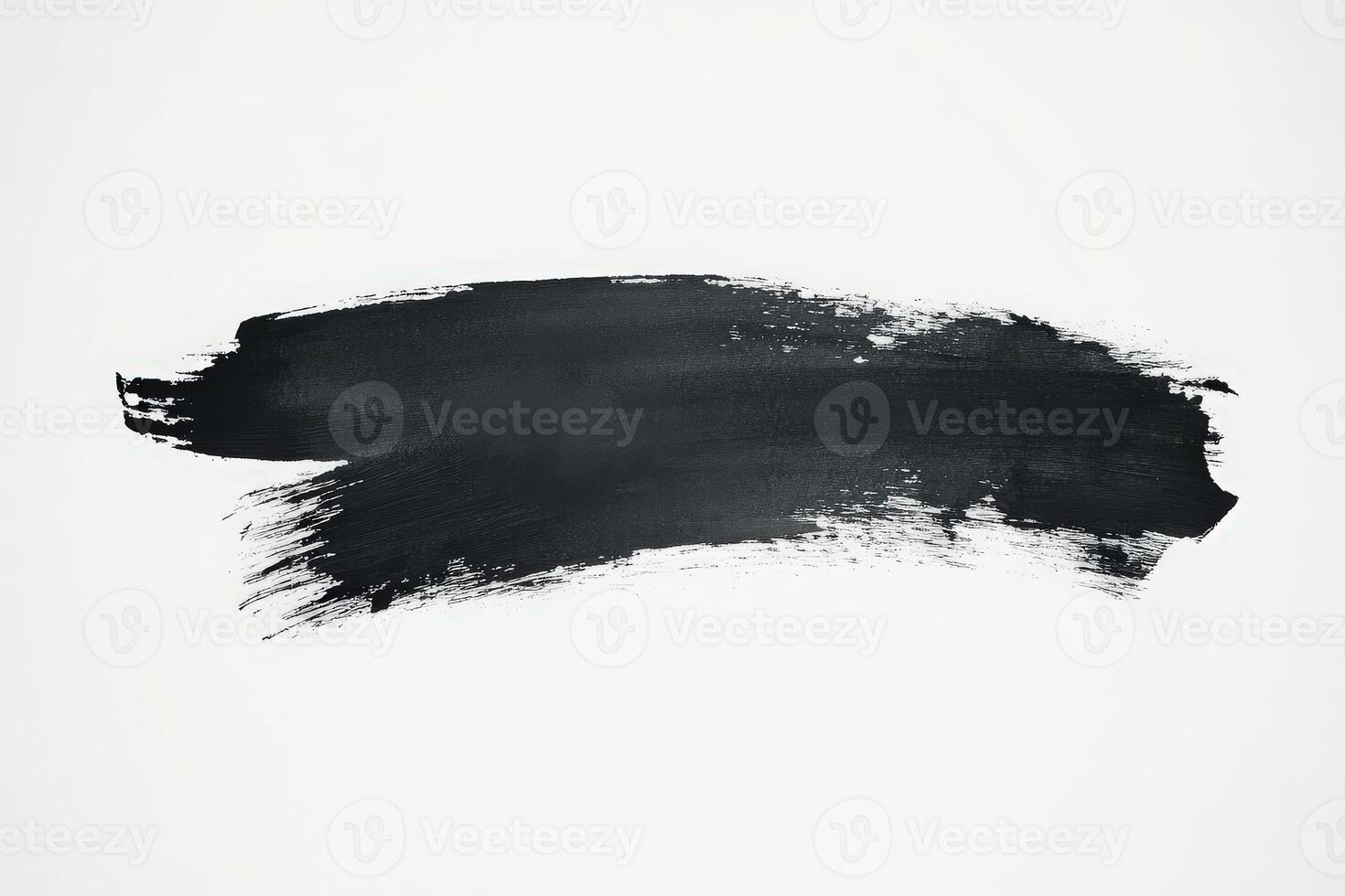 A bold black brush mark stretches across a clean white canvas, demonstrating an artistic expression that contrasts sharply with the background, evoking a sense of modern minimalism and creativity. photo