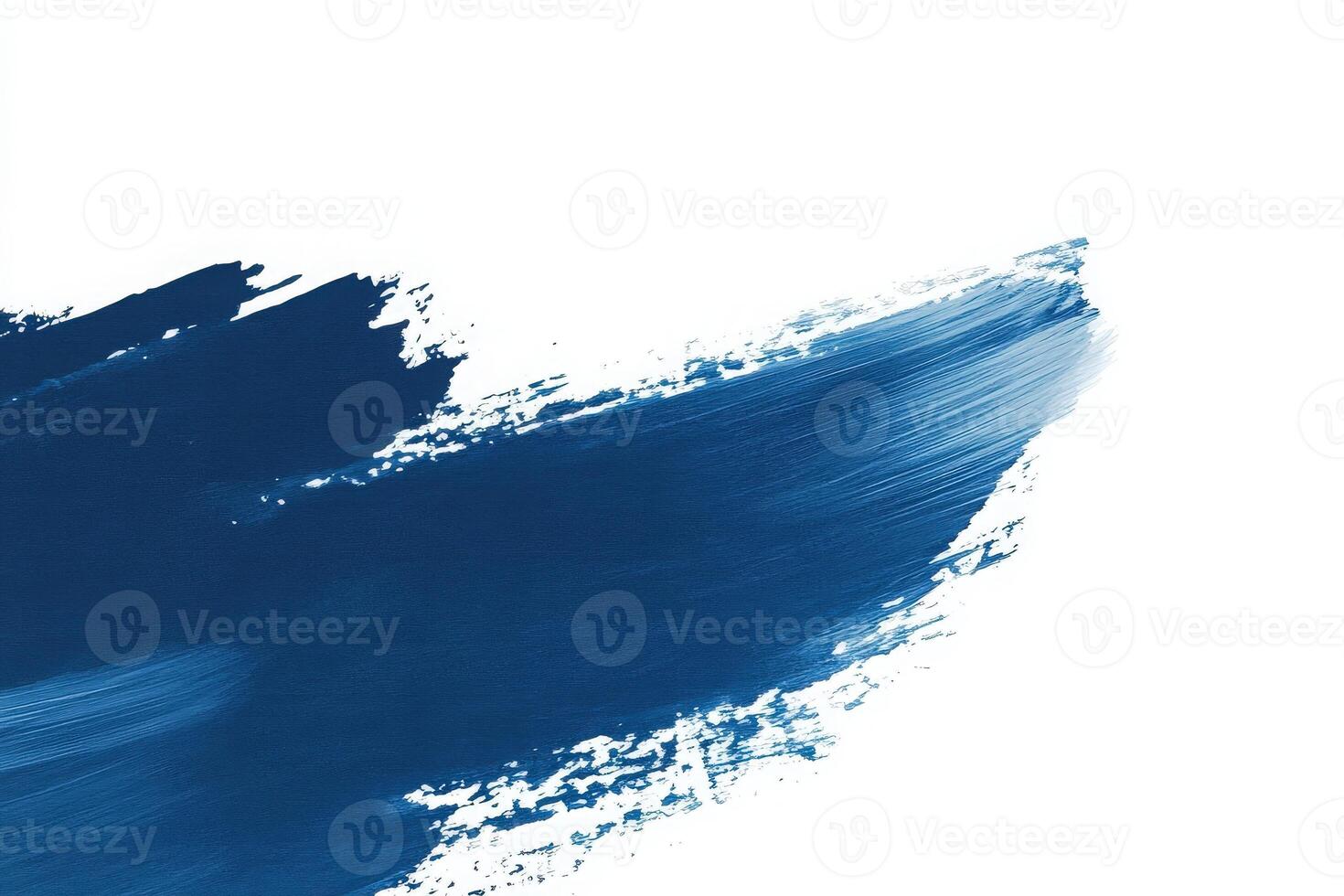 Dynamic blue brush strokes elegantly sweep across a pristine white canvas, showcasing an artistic expression and vibrant color contrast that captures attention and evokes creativity. photo