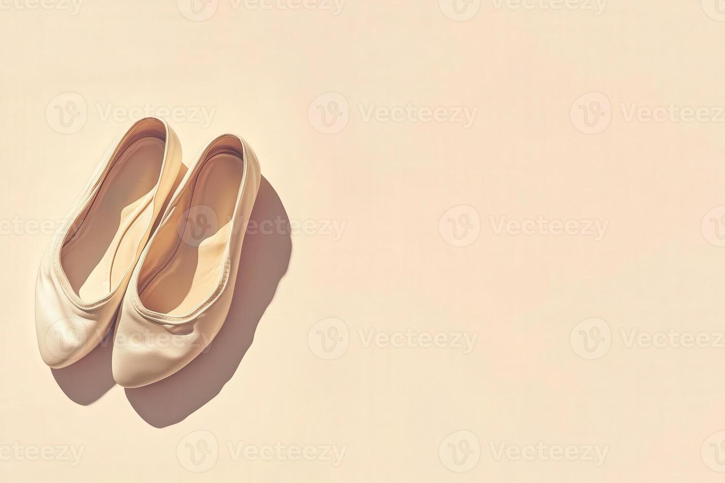 These elegant ballet flats rest on a clean, solid background, showcasing their sleek design and versatility for casual or formal outfits, ideal for any fashionable wardrobe. photo