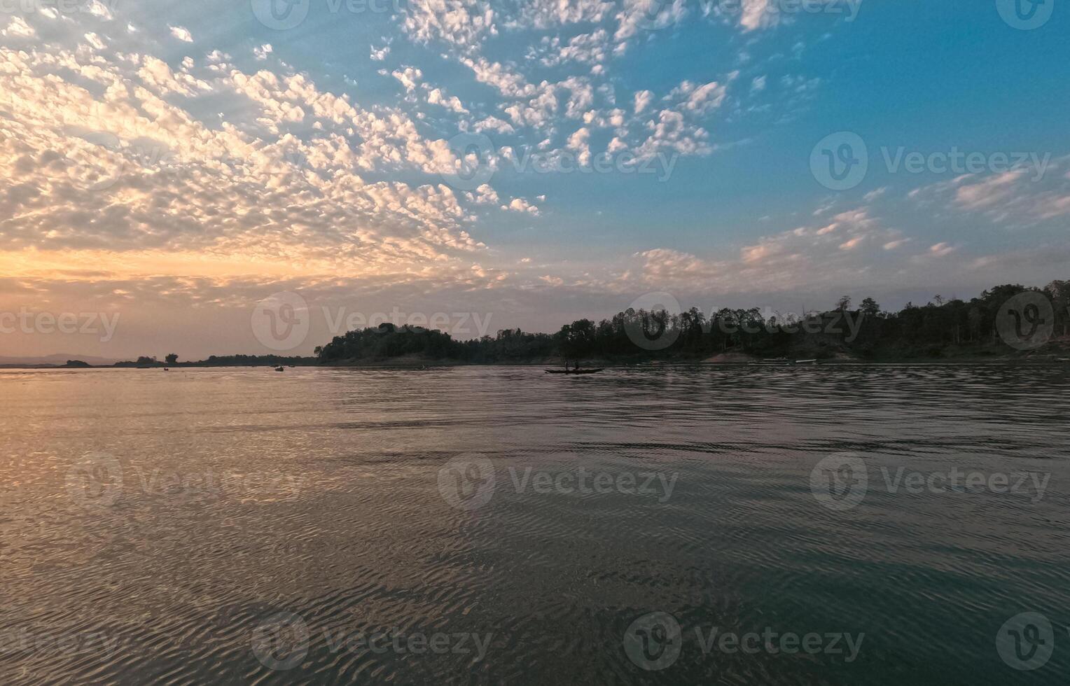 Cinematic sunsets of Natural landscapes of Kaptai lake photo