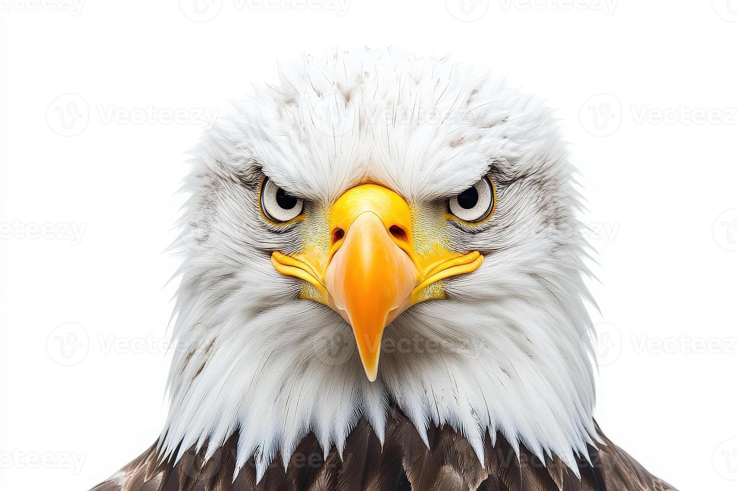 An eagle stares intently, its sharp eyes glimmering with focus. photo