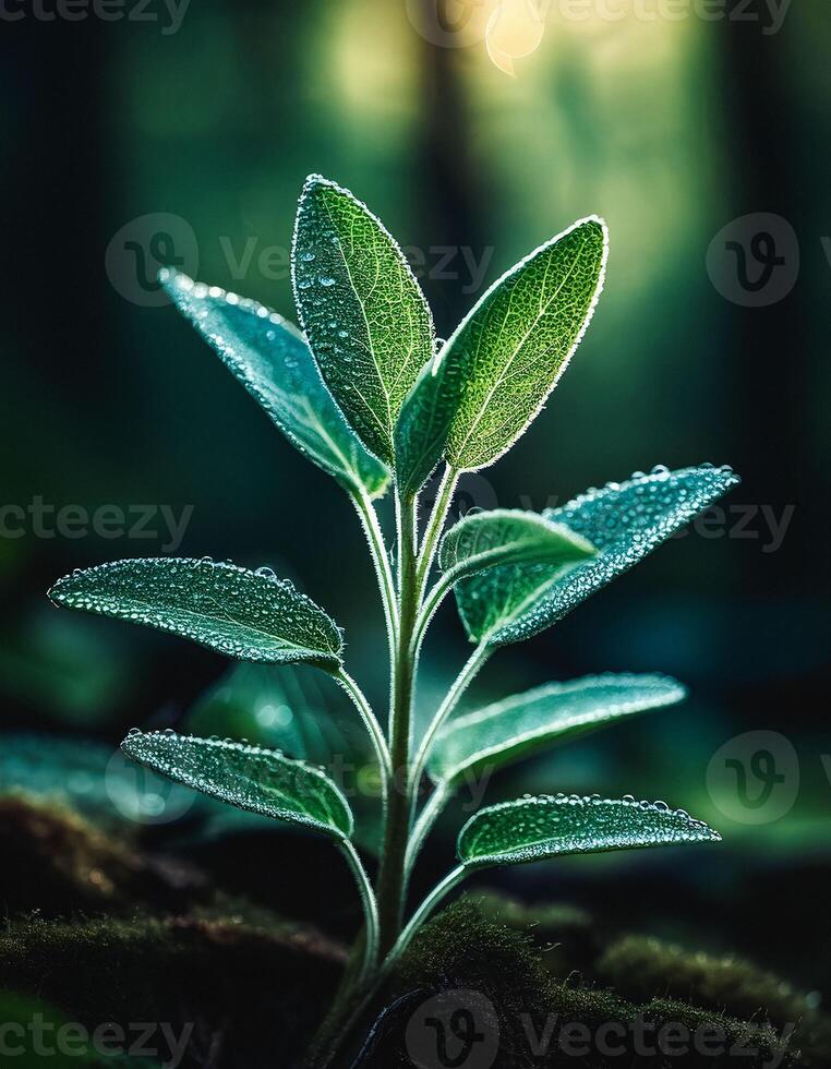 Macro Shot of Nature Life in Forest , Detailed Forest Nature Photography photo