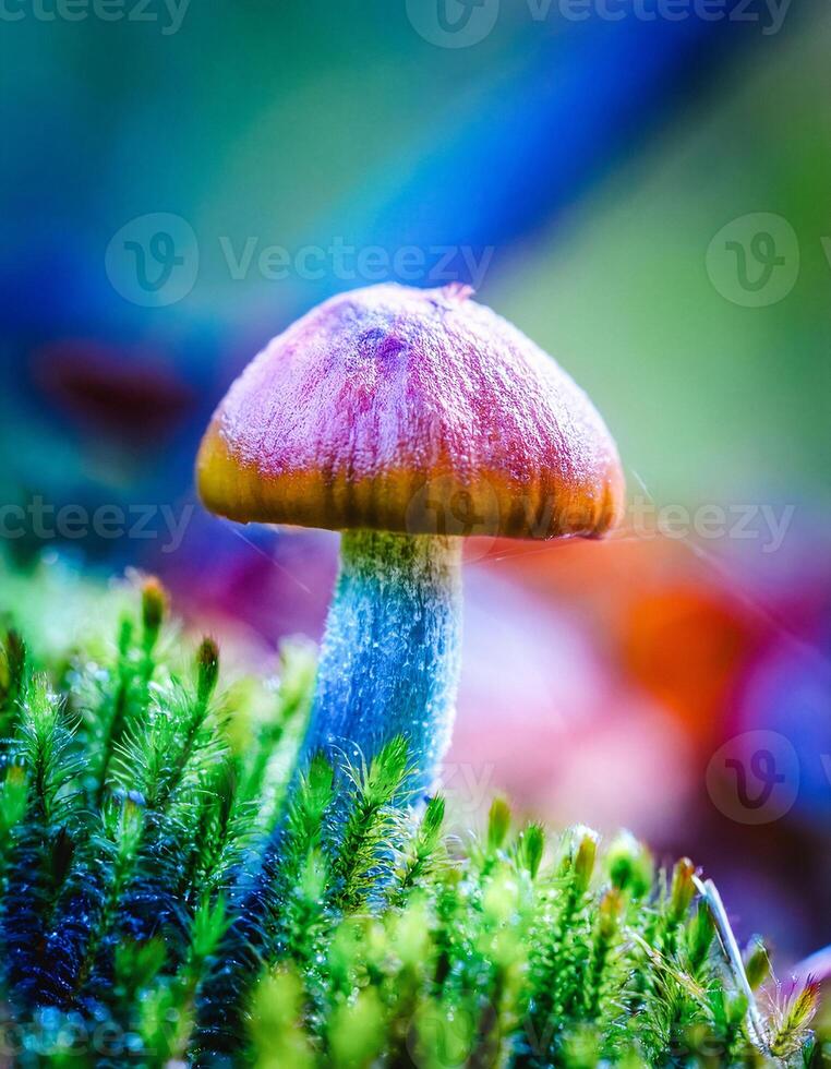 Macro Shot of Nature Life in Forest , Detailed Forest Nature Photography photo