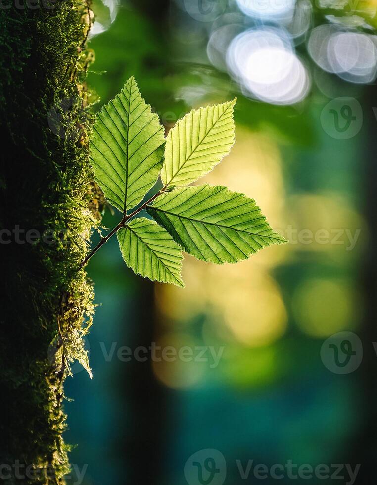 Macro Shot of Nature Life in Forest , Detailed Forest Nature Photography photo
