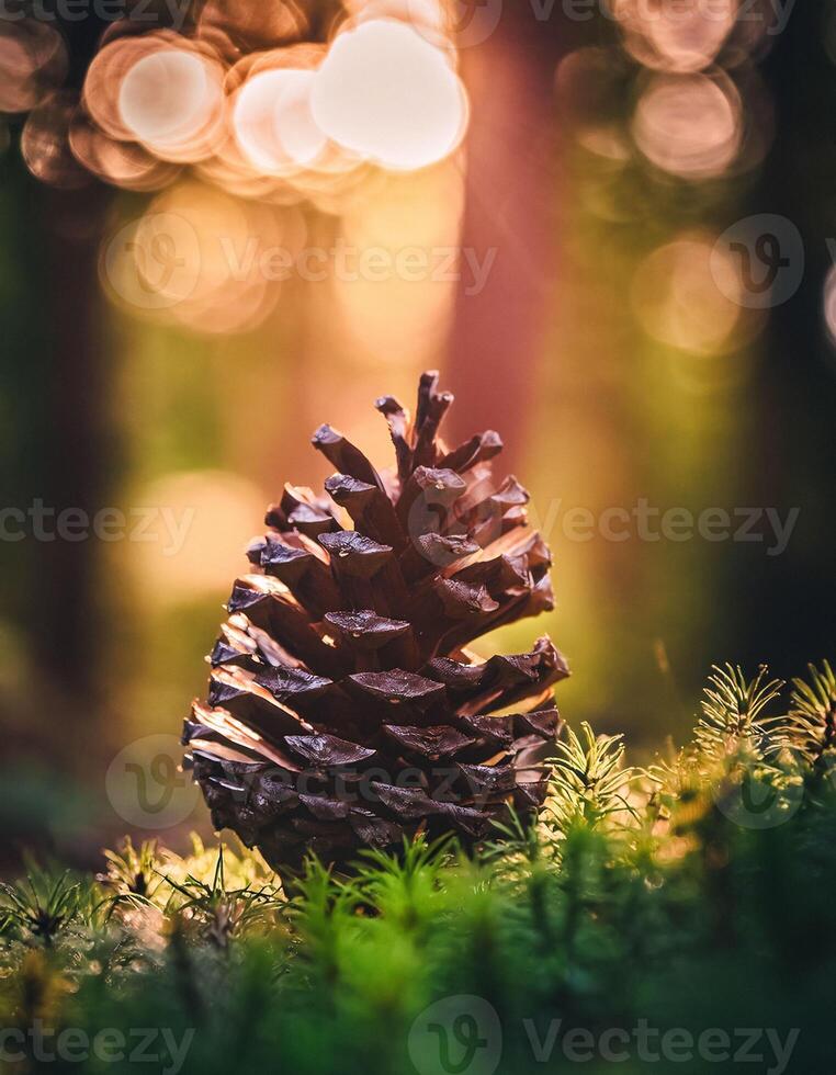 Macro Shot of Nature Life in Forest , Detailed Forest Nature Photography photo