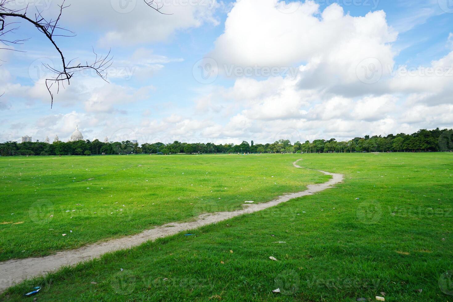 Maidan, The largest playground of Kolkata from where Victoria Memorial Hall is Visible photo