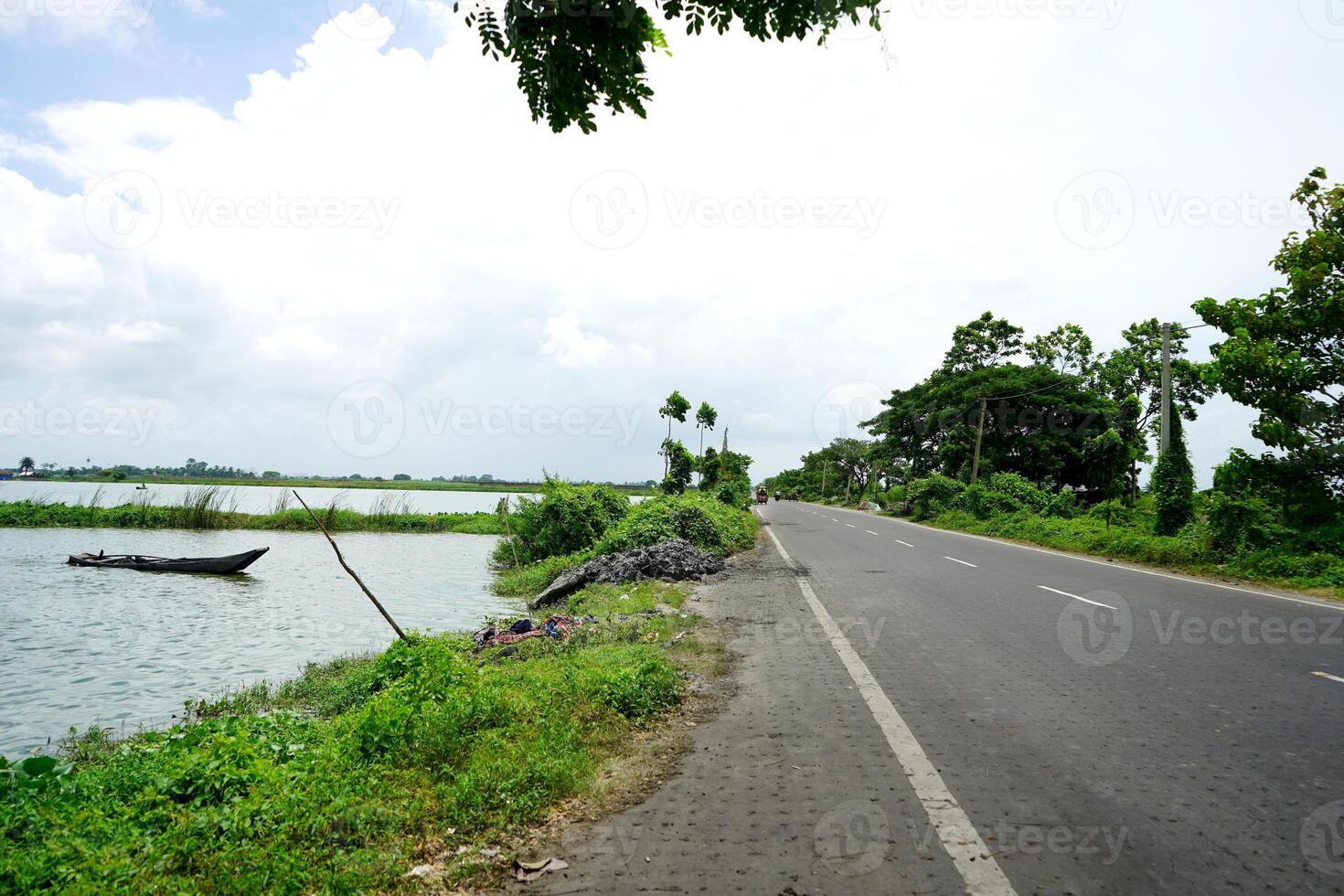 Scenic beauty of Wetland beside road at Kharibari Kolkata photo
