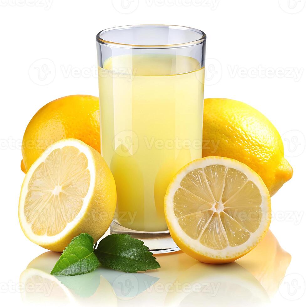 Lemon Juice isolated on a white background photo