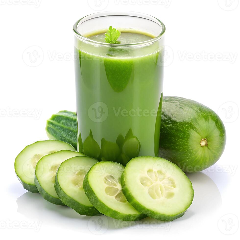 Cucumber Juice isolated on a white background photo