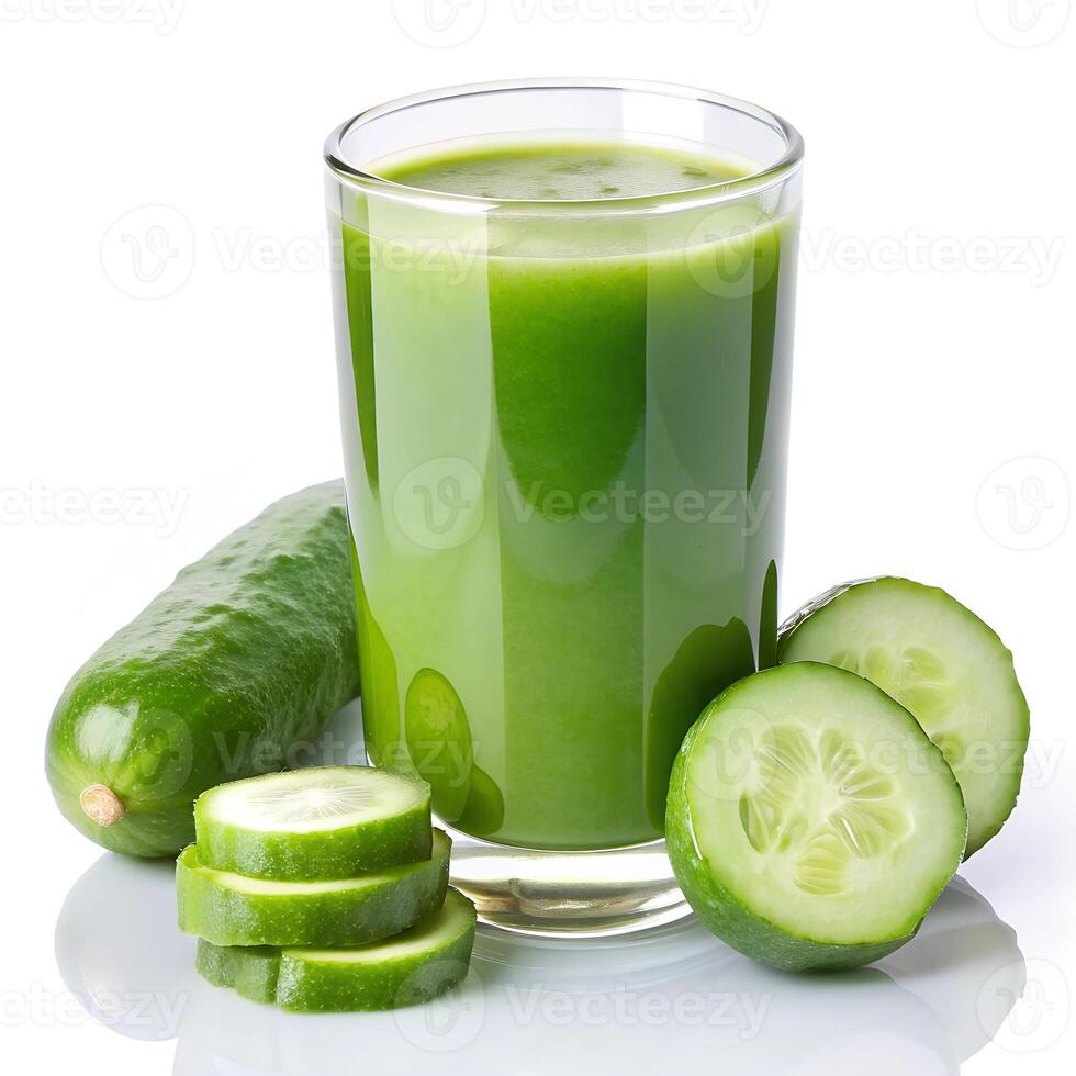 Cucumber Juice isolated on a white background photo