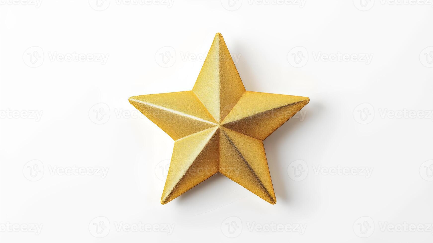 Gold star on white background 3d render photo