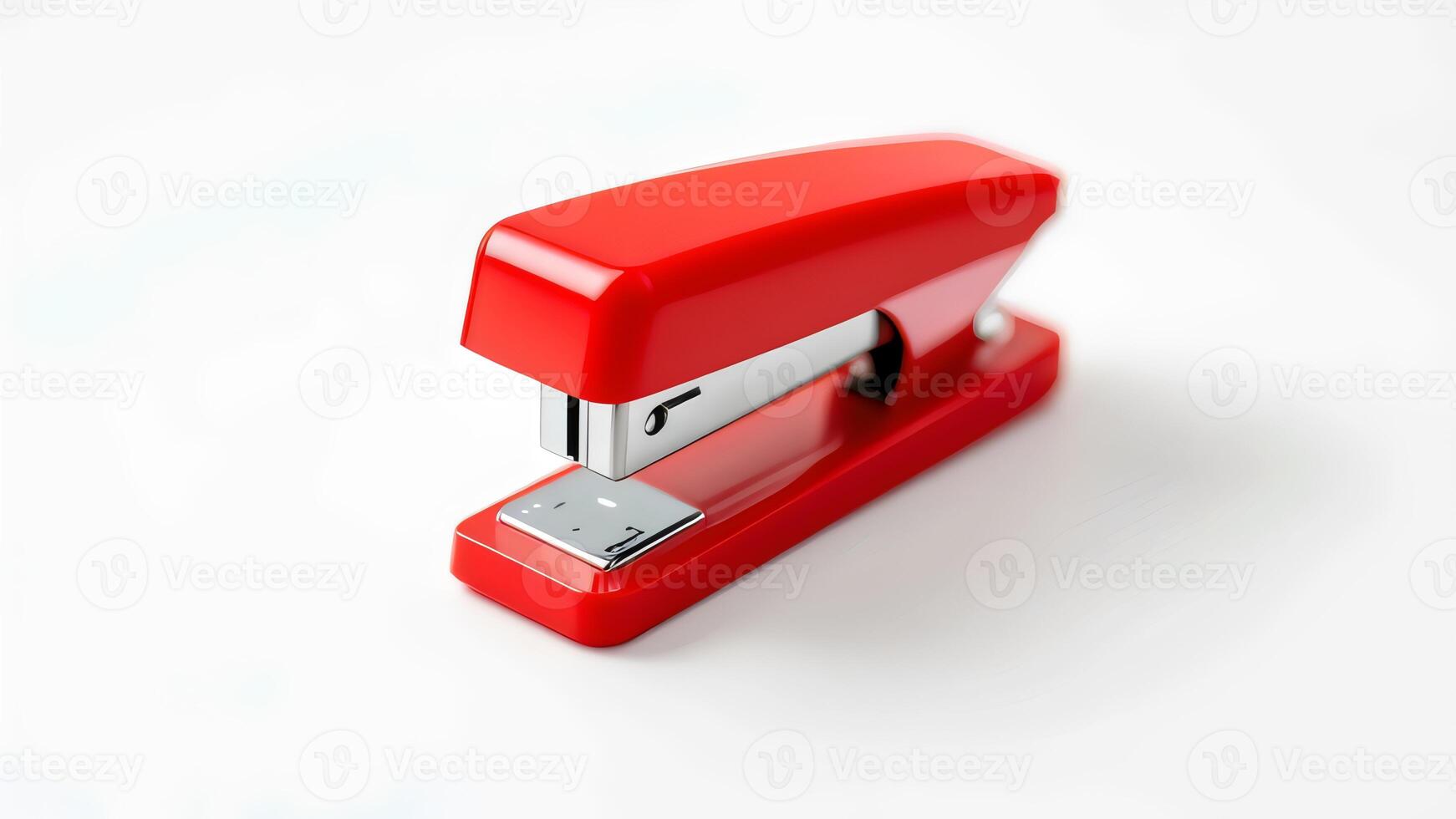 A Red Stapler on a White Background for Office and Stationery Branding photo