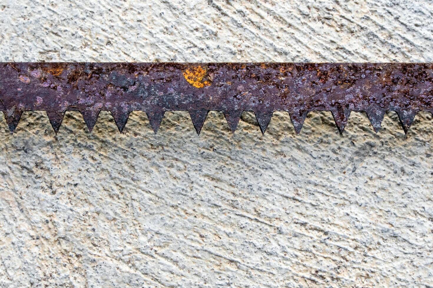 The sharpness of saw blade is old and rusty photo