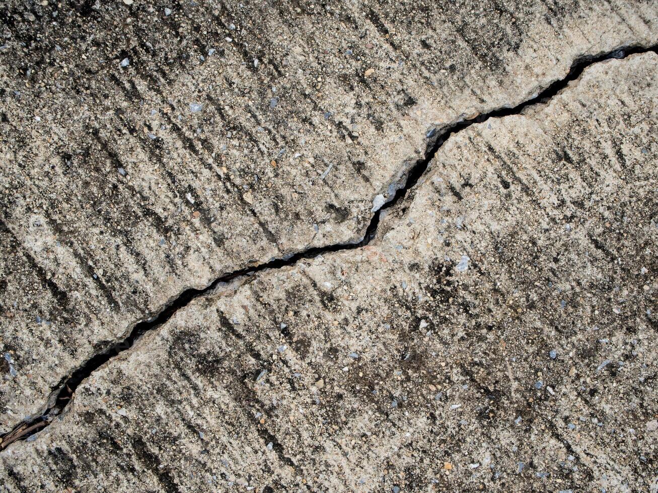Cracked and separated of concrete floor photo