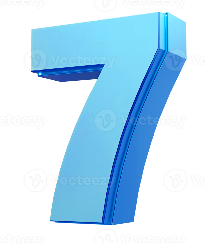Blue Number 7 png