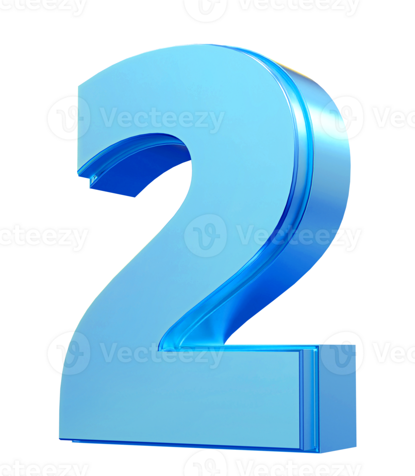 Blue Number 2 png